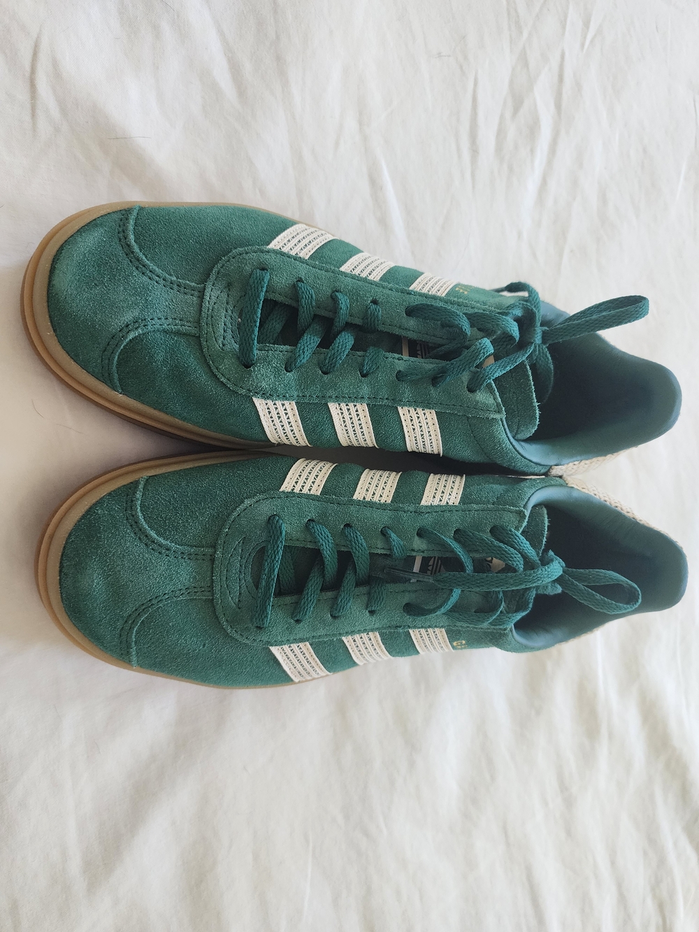 adidas Teal Suede Sneakers with White Stripes